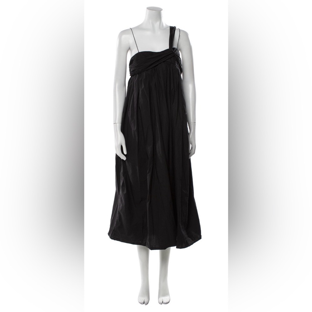 Chic Cecilie Bahnsen Black One-Shoulder Midi Vera Dress - Picture 5 of 7